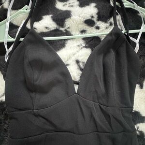 Elegant Black Strappy Dress